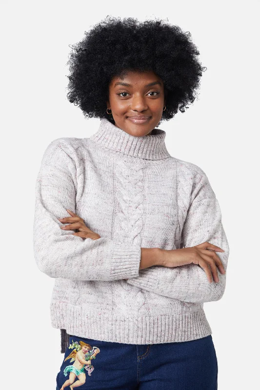 Price Cut Space Dye Cable Boxy Knit