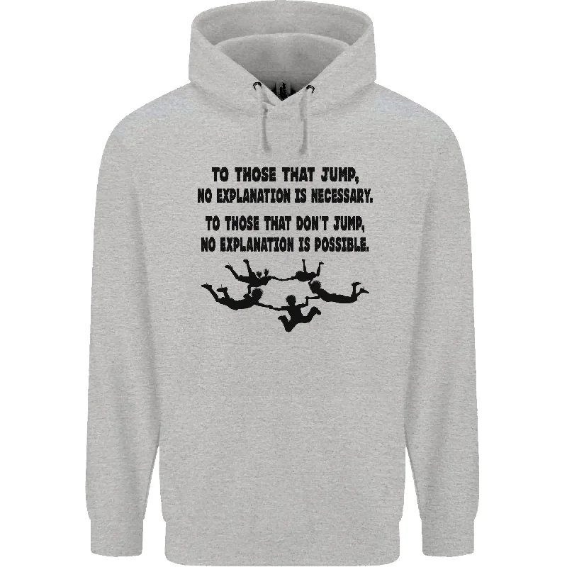 Lowest Prices Skydiving No Explanation Freefall Paras Mens 80% Cotton Hoodie