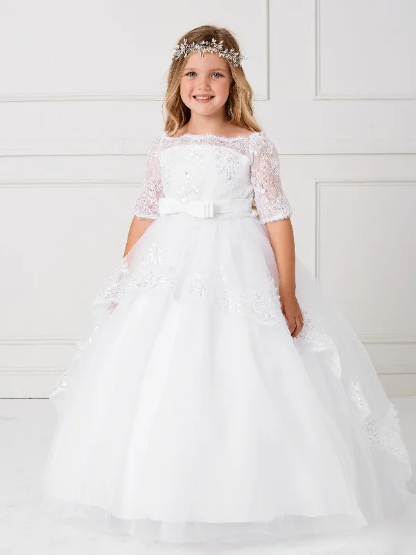 Super Sale Tip Top Kids 5773 Girls Size 6,10,14 Lace Off the Shoulder Flower Girl Communion corset Flower Girl Dress Super Sale Tip Top Kids 5773 Girls Size 6,10,14 Lace Off the Shoulder Flower Girl Communion corset Flower Girl Dress