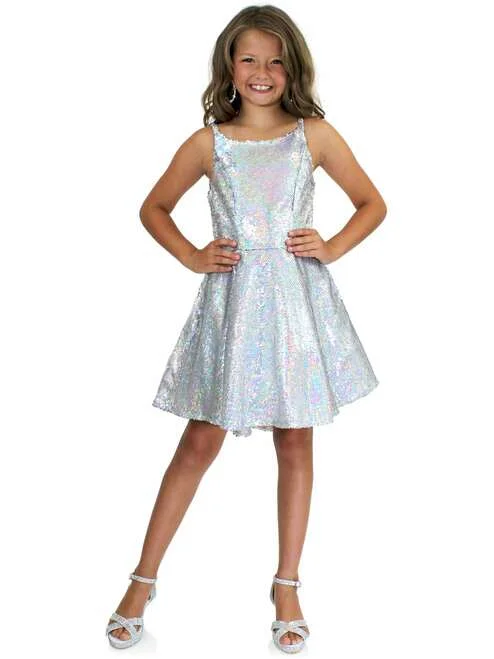 Weekend Flash Sale Marc Defang 5013 Size 8 Silver Short Sequin Fun Fashion Girls Pageant Dress Interview Weekend Flash Sale Marc Defang 5013 Size 8 Silver Short Sequin Fun Fashion Girls Pageant Dress Interview