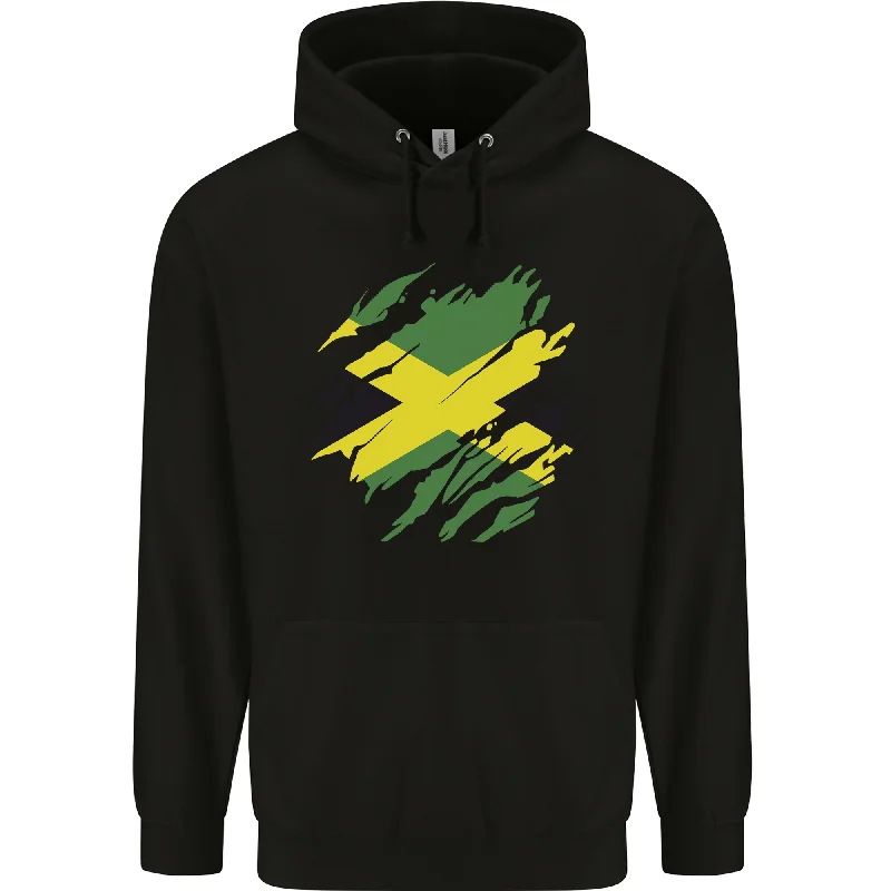 Buy More, Save More Torn Jamaican Flag Jamaica Day Football Mens 80% Cotton Hoodie