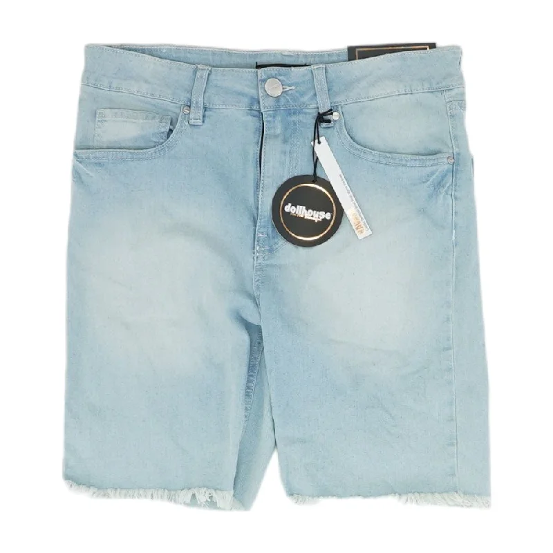 Daily Specials Blue Solid Denim Shorts