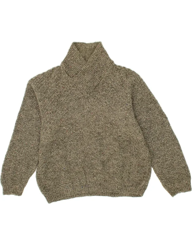 Early Access VINTAGE Womens Shawl Neck Jumper Sweater UK 14 Large Green