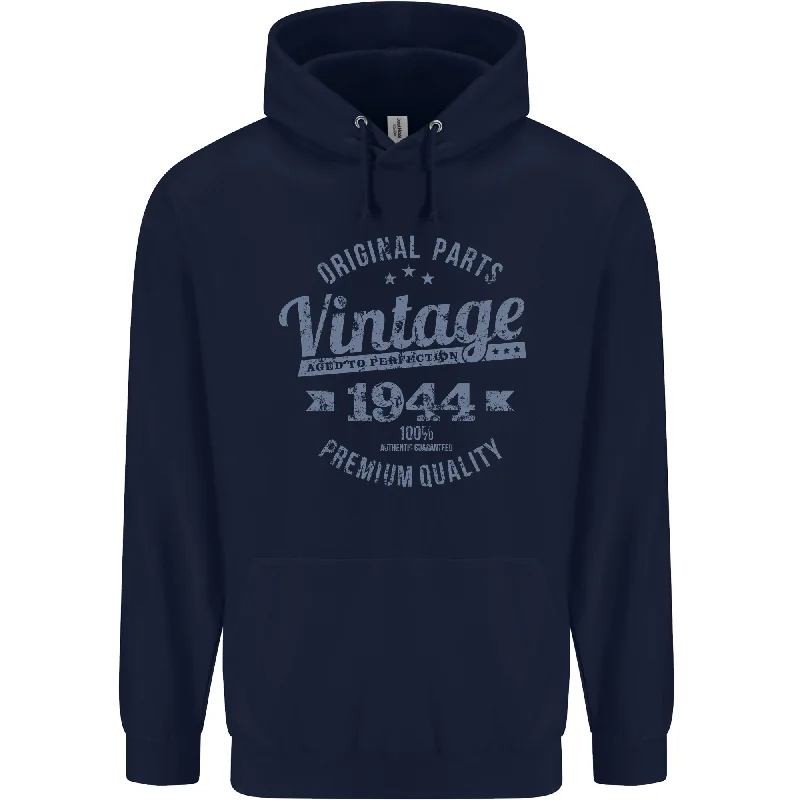Major Savings Vintage Year 80th Birthday 1944 Mens 80% Cotton Hoodie Navy Blue