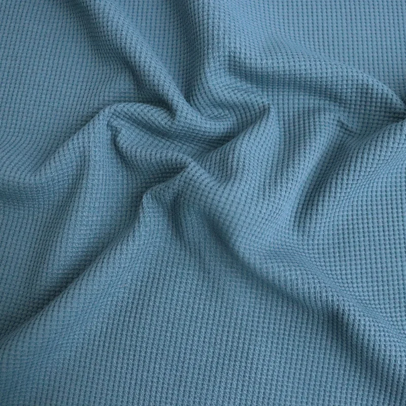 Savings Bonanza Organic Cotton Mini Waffle Jersey - Denim Blue