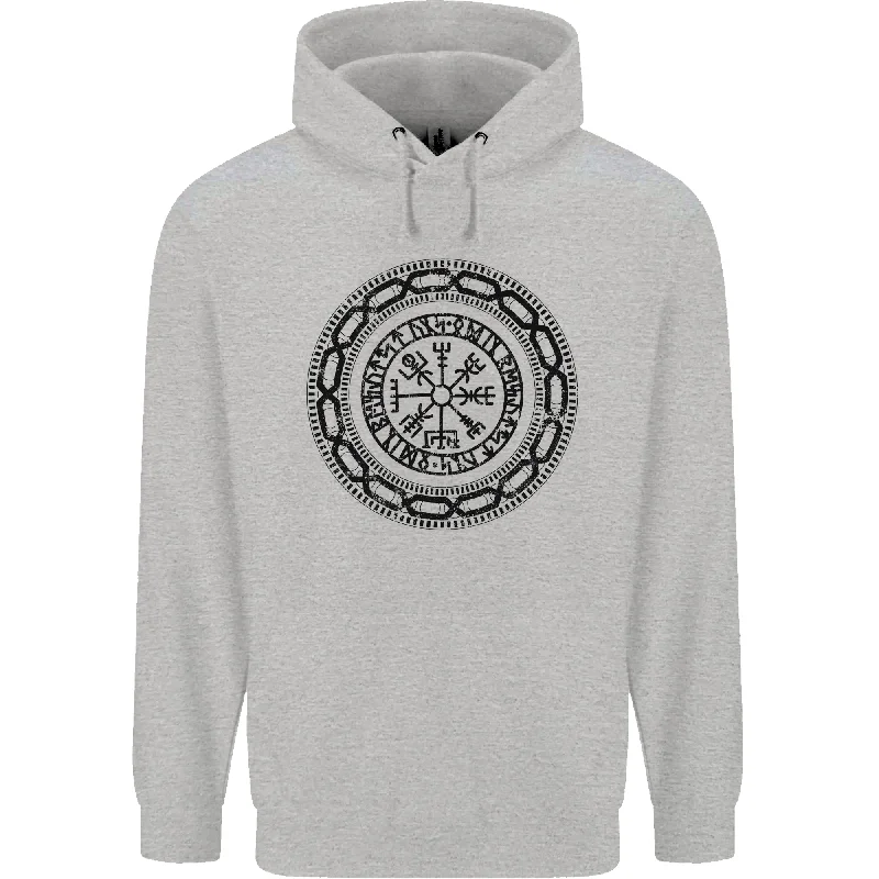 Deal Explosion Viking Symbol Vegvisir Black Gym Mens 80% Cotton Hoodie