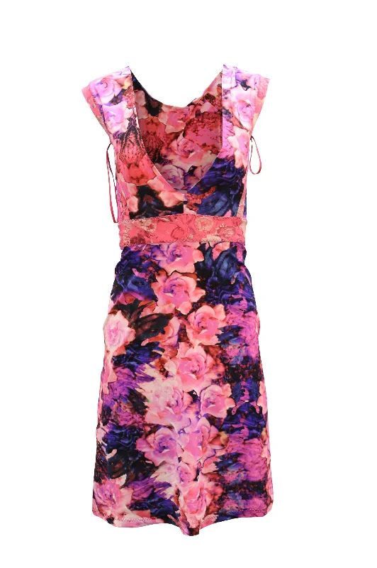 Deal Alert Roberto Cavalli Neon Floral Dress in Multicolor Polyamide