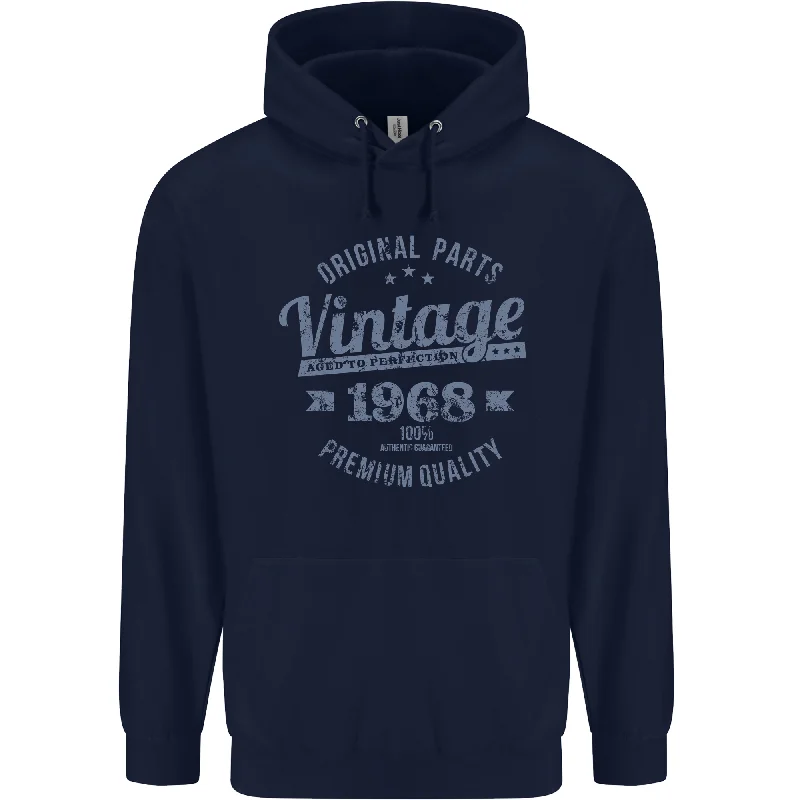 Members Only Vintage Year 56th Birthday 1968 Mens 80% Cotton Hoodie Navy Blue