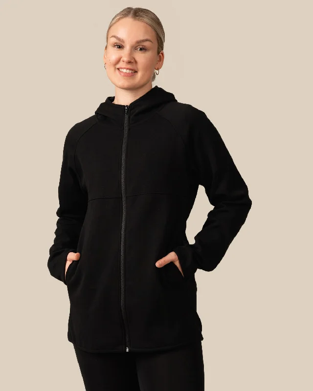Special Price Toive Zip-Up Hoodie Long Black