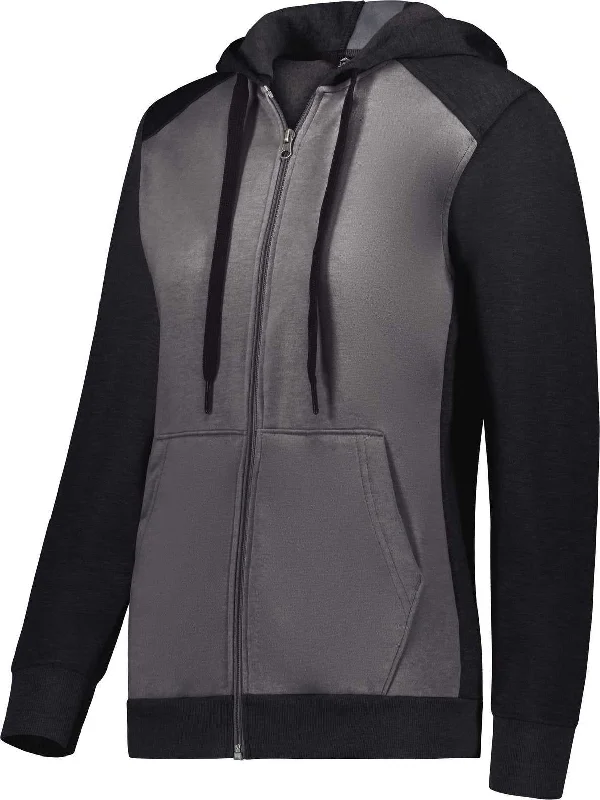 Crazy Savings Augusta 6901 Ladies Three-Season Fleece Full Zip Hoodie - Carbon Heather Black Crazy Savings Augusta 6901 Ladies Three-Season Fleece Full Zip Hoodie - Carbon Heather Black