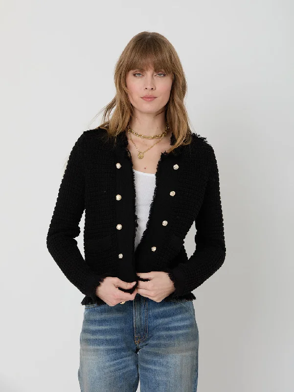 Factory Direct Sale Beau-Lero Fringe Cardigan - Black