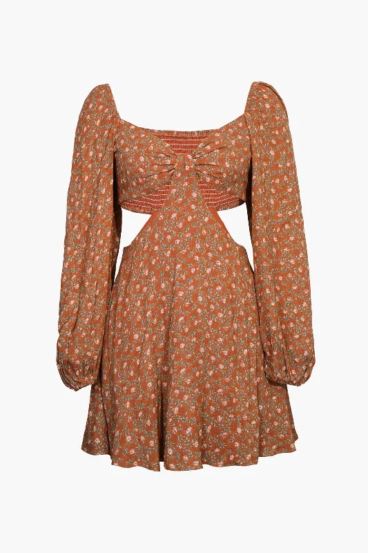 Hot Deal Indie All The Way Cut-Out Floral Mini Dress