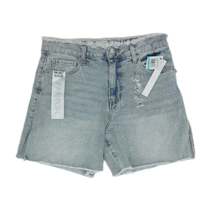 Weekend Special Blue Solid Denim Shorts