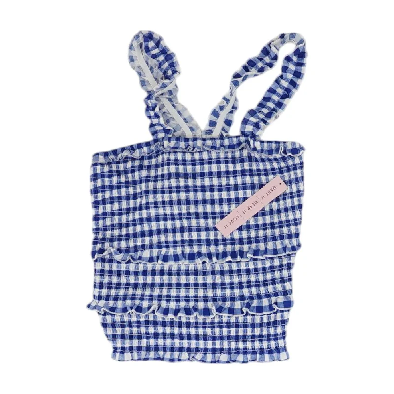 Extra Savings Blue Check Sleeveless Blouse