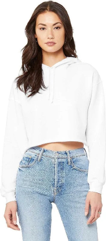 Savings Event Bella + Canvas 7502 Women's Sponge Fleece Cropped Fleece Hoodie - White