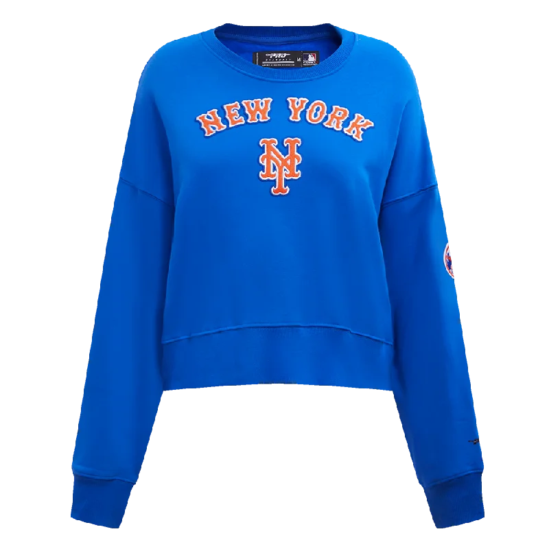 Limited Availability SUDADERA DE CUELLO REDONDO MLB NEW YORK METS CLASSIC ESSENTIALS PARA MUJER