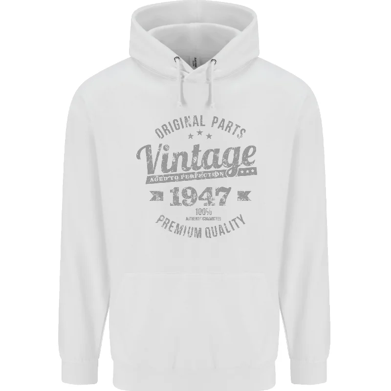 Extra Savings Vintage Year 77th Birthday 1947 Mens 80% Cotton Hoodie White