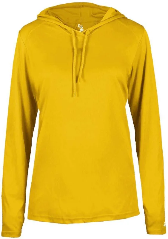 Super Bargain Badger Sport 4165 B-Core Long Sleeve Ladies Hoodie Tee - Gold