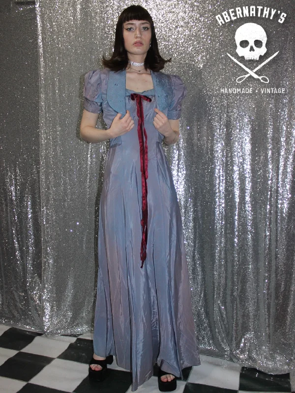 Final Markdown Vintage 1940's Blue Purple Satin Prom Dress