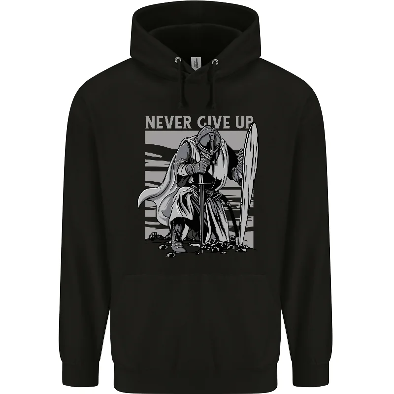 Today’s Special Teutonic Knight Never Give Up Crusader Gym Mens 80% Cotton Hoodie