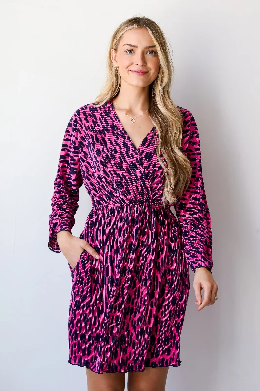 Exclusive Online Offer FINAL SALE - Lavish Elegance Pink Plisse Mini Dress