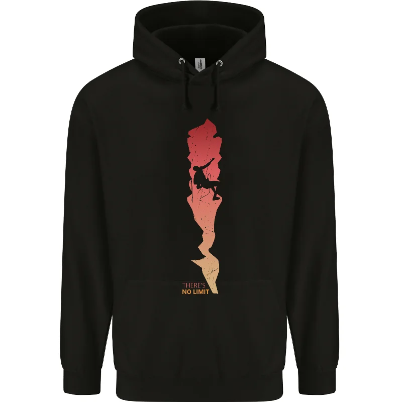 Price Fest Rock Climbing Theres No Limit Climber Mens 80% Cotton Hoodie