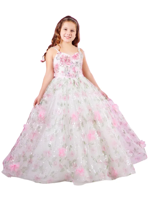 Huge Savings House of Wu 80007MQ Size 2 Pink Rose Girls Mini Quince Dress 3D Floral Metallic Corset Gown Beaded Sequins