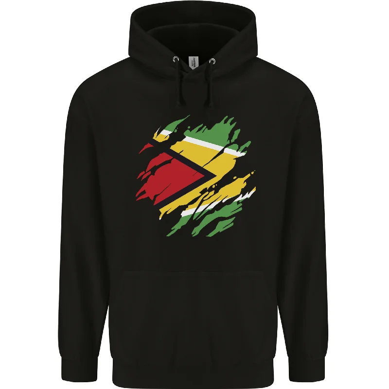 TIME-Limited Offer Torn Guyana Flag Guyanese Day Football Mens 80% Cotton Hoodie