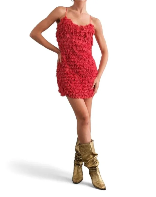 Special Promotion Shae Shaggy Dress In Red