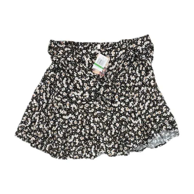Online Only Black Floral Mini Skirt