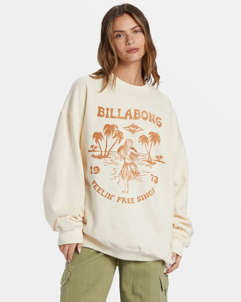 Online Only Billabong Womens Sweatshirt Ride In Oversized Crewneck