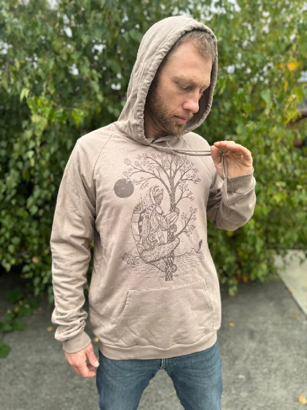 Crazy Deals Slothstronaut Hoodie - Organic Cotton Medium Weight Fleece Sci-fi Animal Graphic Pullover