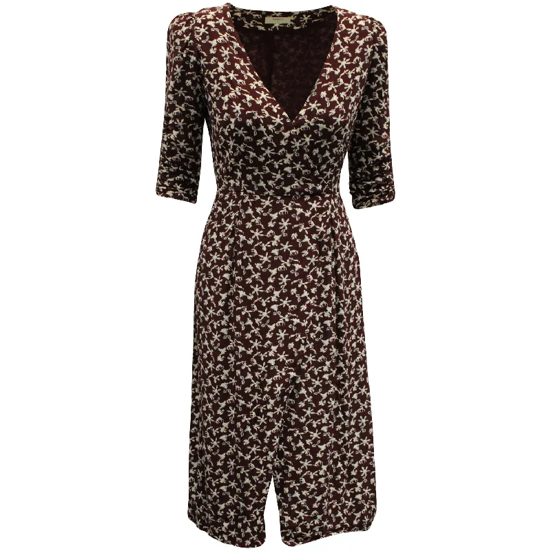 Savings Bonanza Ba&sh Coachella Bordeaux Dress in Burgundy Cotton