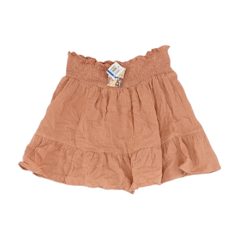 Massive Deals Brown Solid Mini Skirt