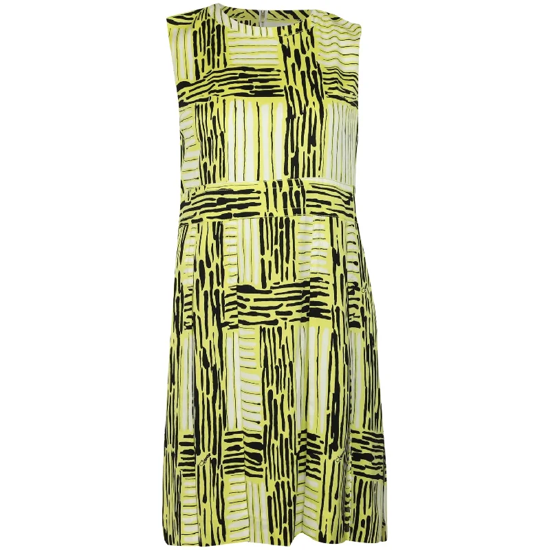 New Markdowns Diane Von Furstenberg Hayley Printed Casual Dress in Yellow Cotton