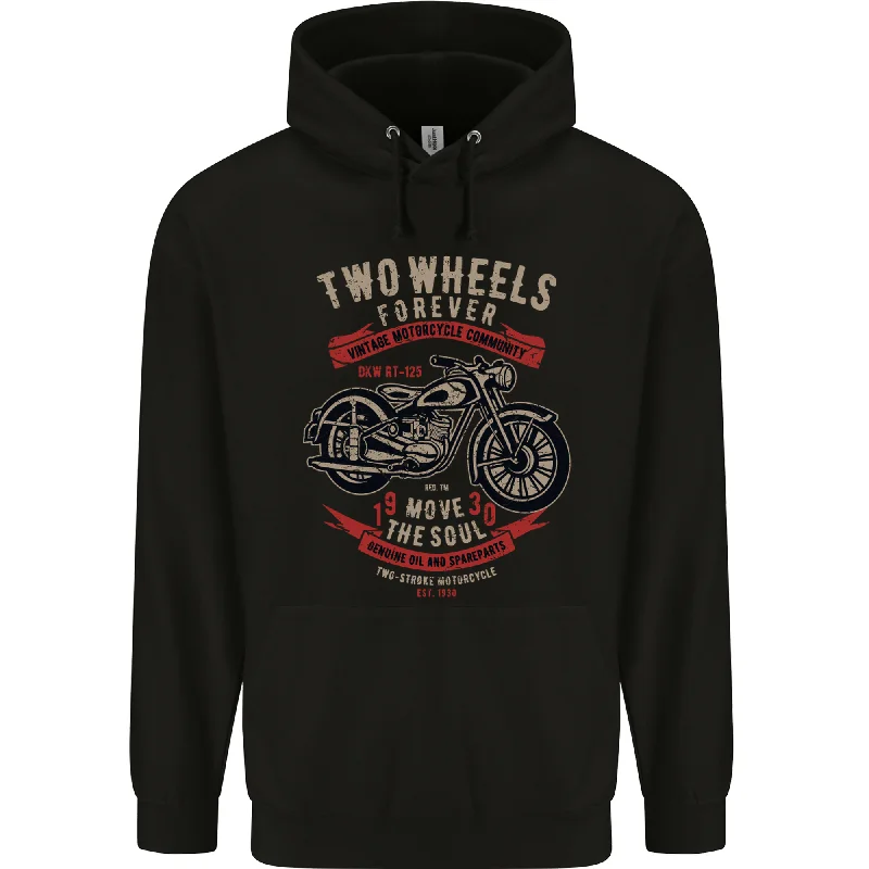 Major Savings Two Wheels Forever Biker Motorcycle Funny Mens 80% Cotton Hoodie