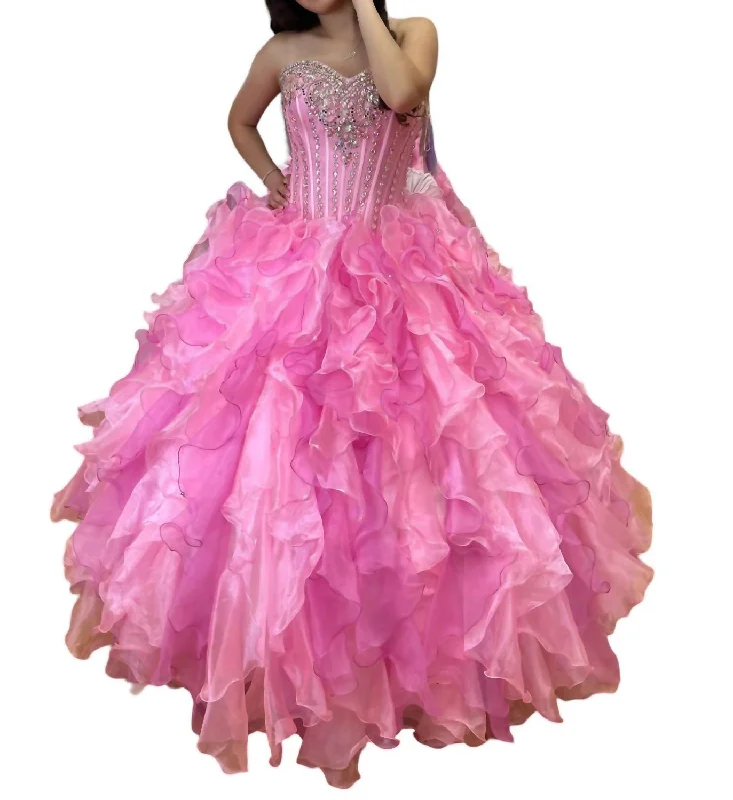 Special Savings Strapless Quinceañera Dress In Pink
