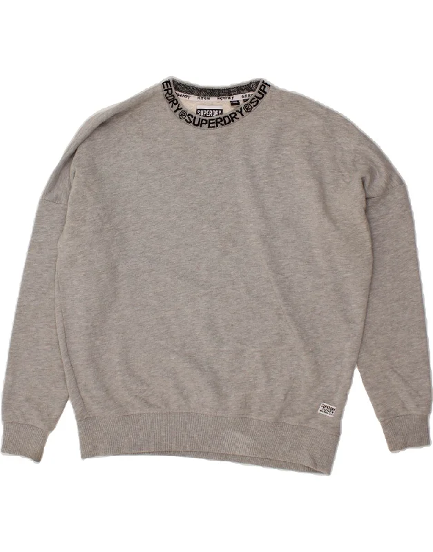Major Savings SUPERDRY Womens Oversized Graphic Sweatshirt Jumper UK 12 Medium Grey
