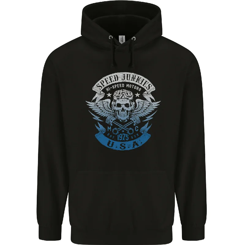 Sale Event USA Speed Junkies Biker Motorcycle Mens 80% Cotton Hoodie