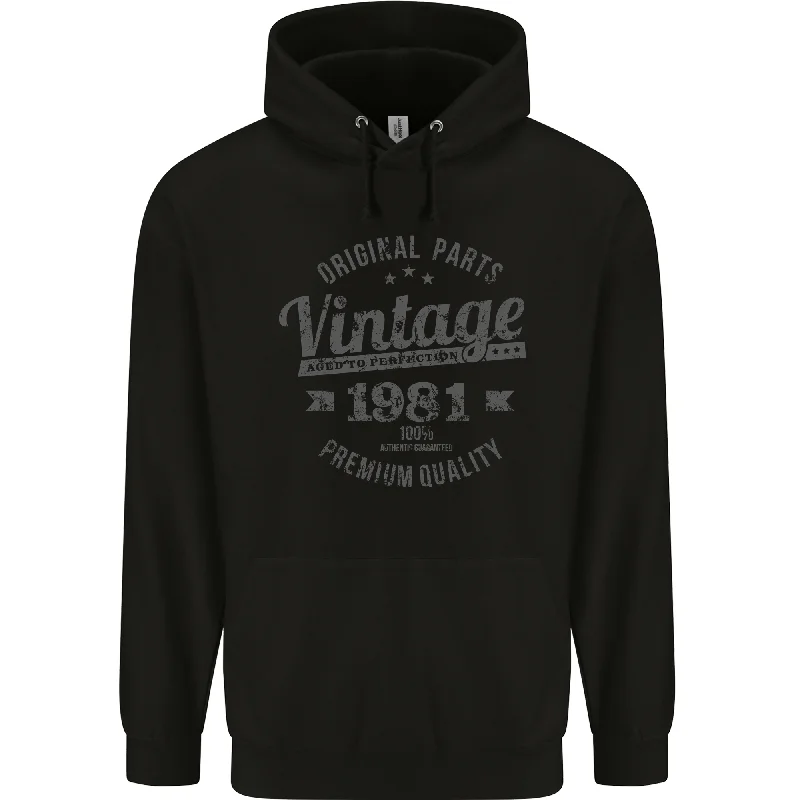 Huge Discounts Vintage Year 43rd Birthday 1981 Mens 80% Cotton Hoodie Black