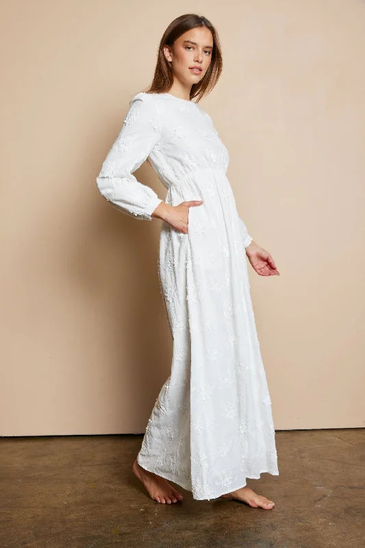 Big Savings Iris White Temple Dress / Simple Wedding Dress