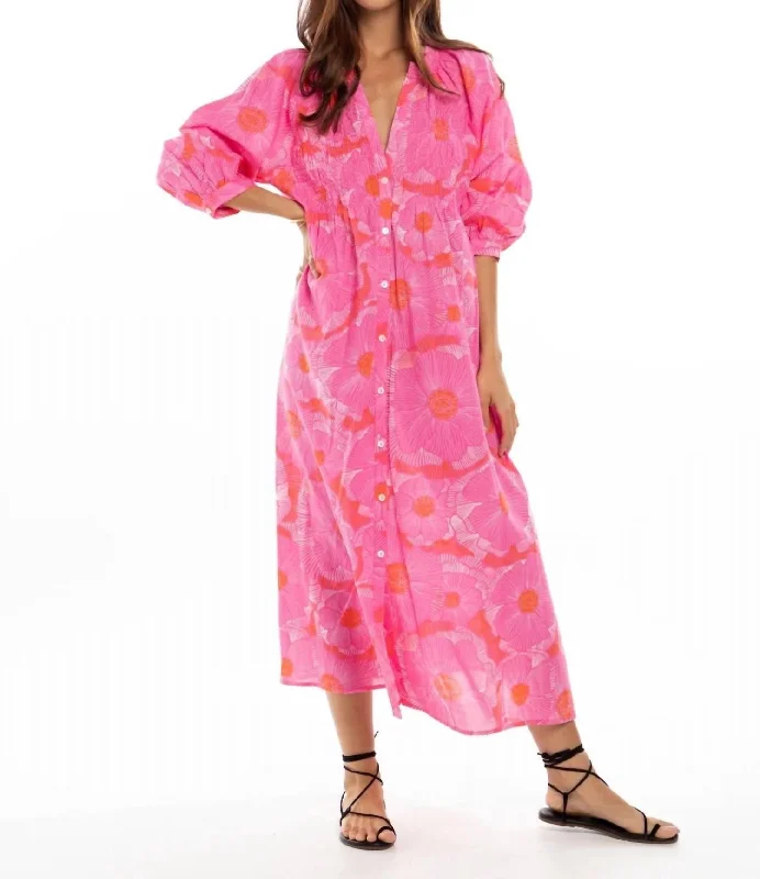 Super Bargain Yvette Shirt Dress In Fuchsia