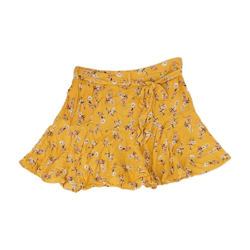 Price Fest Yellow Floral Mini Skirt