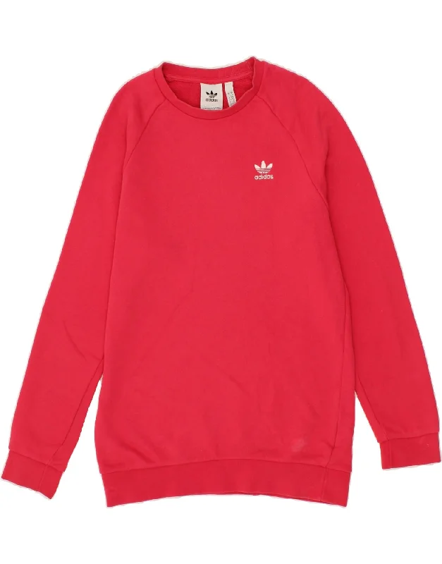 Exclusive Savings ADIDAS Womens Longline Oversized Sweatshirt Jumper UK 10 Small Pink Cotton