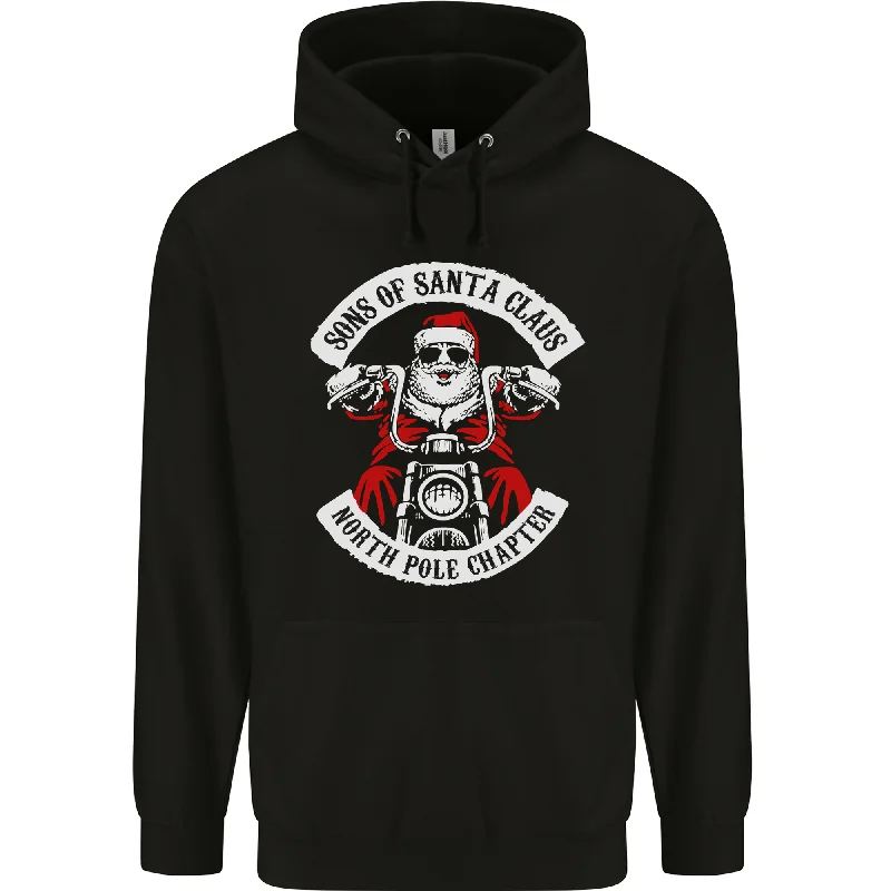 While Supplies Last Sons of Santa Biker Motorcycle Christmas Mens 80% Cotton Hoodie