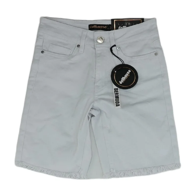 Buy More, Save More White Solid Denim Shorts