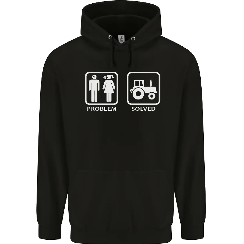 Special Savings Tractor Problem Solved Driver Farmer Funny Mens 80% Cotton Hoodie