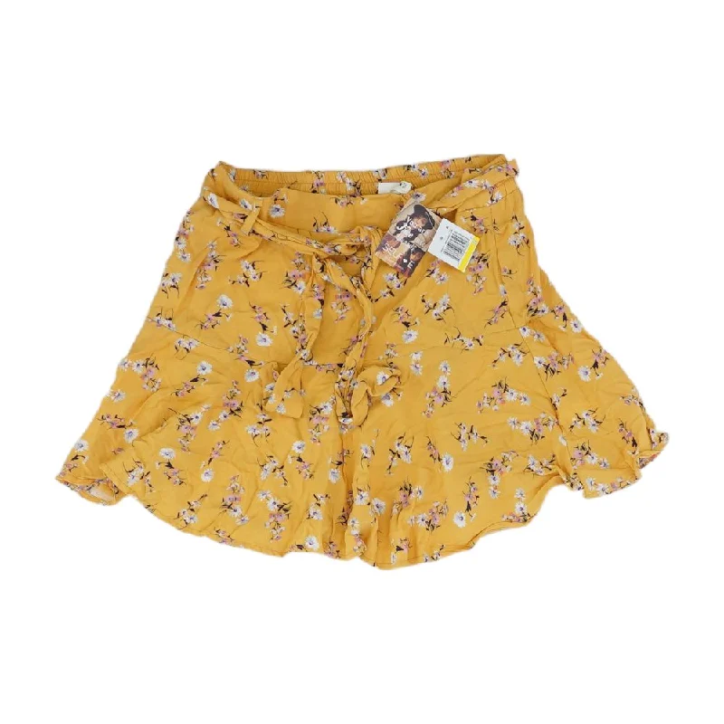 Price Rollback Yellow Floral Mini Skirt