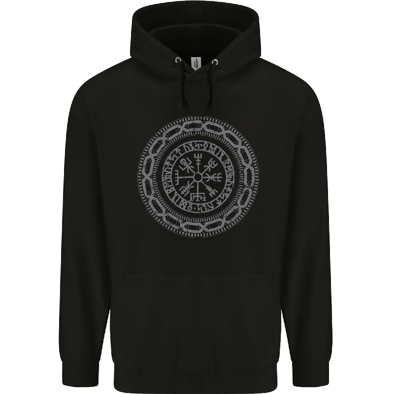 Savings Bonanza Viking Symbol Vegvisir Grey Gym Mens 80% Cotton Hoodie