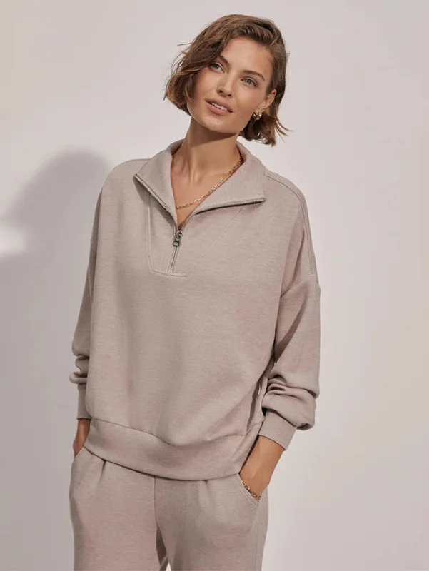 Special Offer Hawley Half Zip Sweatshirt - Taupe Marl